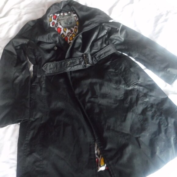 Womens Guess Small Petite Long Jacket Black Pre Owned - Picture 8 of 12